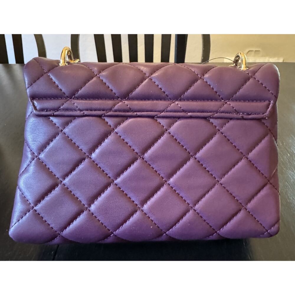 NWT Badgley Mischka Purple Diamond Quilted Crossbody Bag - Picture 5 of 8